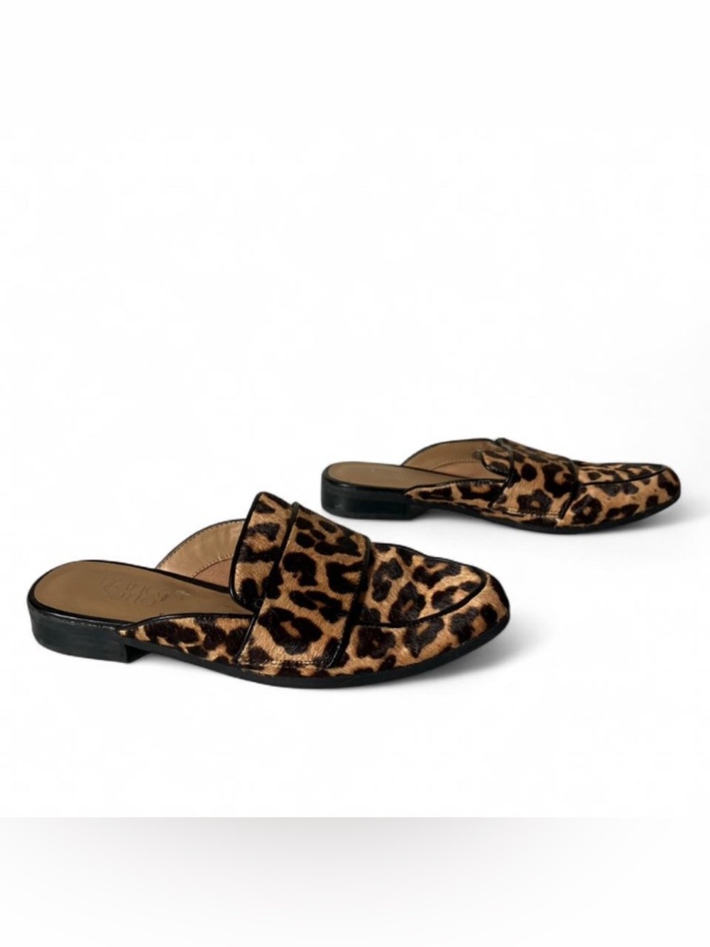 Franco Sarto Leopard Print Calf Hair Mule Loafers Size 6 - Picture 3 of 9